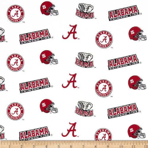 Collegiate Cotton Broadcloth University of Alabama Fabric By The Yard
