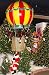 Giant Commercial Grade Santa In Hot Air Balloon & Reindeer Christmas Decoration