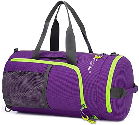 Firstkid Unisex Foldable Sports Gym Bag Lightweight Travel Duffel for Sports,Gym Weekend Purple
