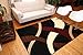 Generations Brand New Contemporary Modern Wavy Circles Area Rug, 2' x 7', Black