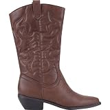 SODA Reno Womens Cowboy Boots DK TAN PU (5.5)