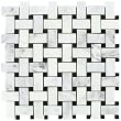 CARRARA (CARRERA) BASKETWEAVE MARBLE 1X2" HONED MOSAIC
