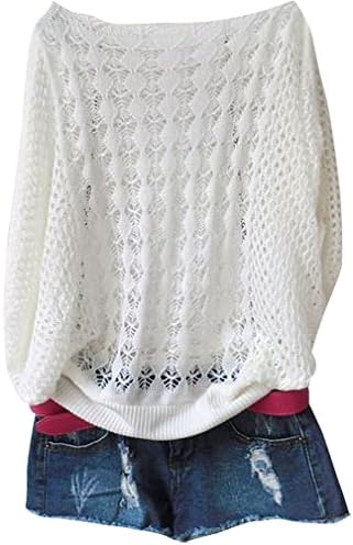 Women's Regular Fit Casual Crochet Knitted See Thru Top Blouse SW03