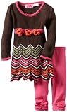 Young Hearts Baby-Girls Infant 2 Piece Zig Zag Sweater Dress Legging Set