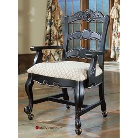 Powell Dining Arm Chair - Set of 2 (Antique Black Taupe) (37 1 2H x 26 1 2W x 23 1 2D) by Powell