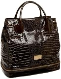 Badgley Mischka Platinum Odella Croco Satchel