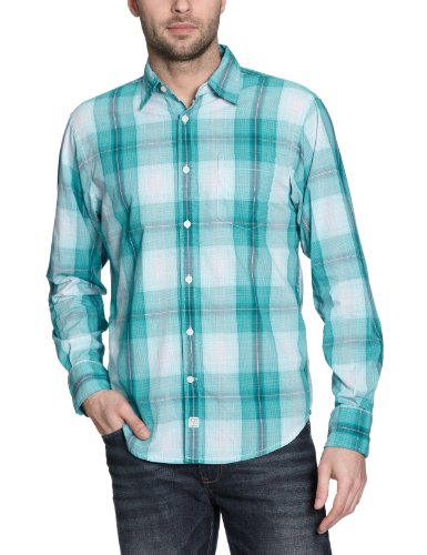 TOM TAILOR Herren Freizeithemd 20170080010/Ray floating check shirt, Gr. 48 (M), Gr&uuml;n (728 Preisvergleich