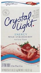 Crystal Light On The Go Energy Wild Strawberry, 10-Count Boxes (Pack of 6)
