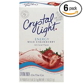 Crystal Light On The Go Energy Wild Strawberry, 10-Count Boxes (Pack of 6)