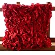 Vintage Reds - Throw Pillow Covers - Satin Pillow Cover with Satin Ruffles