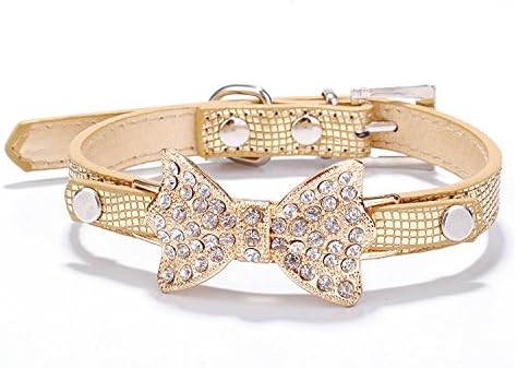 Seven Top Pet Collar PU Leather Adjustable Cat and Dog Leash Pet with Cute Butterfly Dog Collar