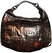 Women's Kenneth Cole New York Purse Handbag Easy Piecey Leather Hobo Bronze