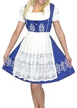 Hot Sale Dirndl Trachten Haus 3-Piece Short German Wear Party Oktoberfest Waitress Dress 6 36 Blue