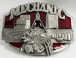 Mechanic (Occupation) Enamel Pewter Buckle