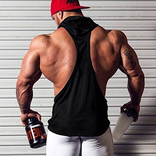 Sexycoco Mens Fashion Sleeveless Hoodie Fitness Tank Top With Kangaroo Pocket(superman-black-m)