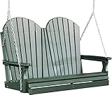 Outdoor Polywood 4 Foot Porch Swing - Adirondack Design *GREEN* Color