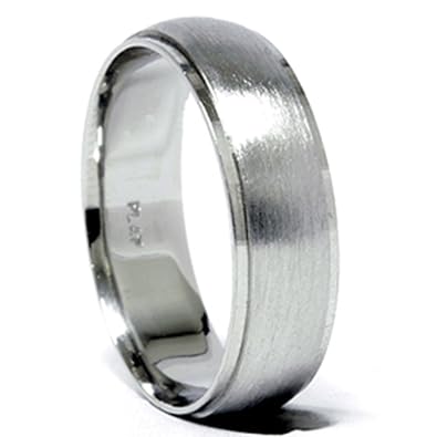 Brushed platinum wedding rings