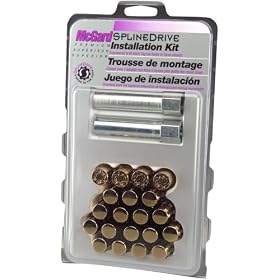McGard 65557GDC SplineDrive Wheel Installation Kit (M12 x 1.5 Thread Size) - Gold Chrome with Wheel Locks - For 5 Lug Wheels