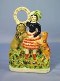 Staffordshire Shepherdess Lion & Tiger