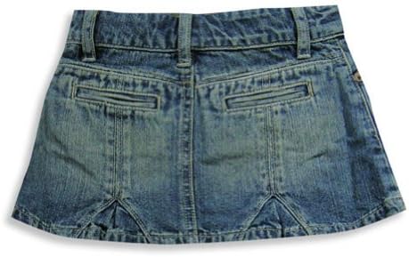 Gold Rush Outfitters - Little Girls's Jean Skirt, Destroyed Blue Denim 17198-3