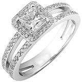 Engagement 1.32ctw Princess Cut Diamonds Ring HI/SI-I1