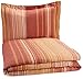 Amazon Brand – Pinzon Lightweight Cotton Flannel Duvet Set - Twin, Orange Stripe