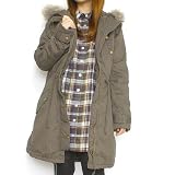 綿ピーチ薄中綿　モッズコート