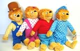 SET OF 4 Berenstain Bear 18 Plush Dolls ~ Papa + Mama + Sister + Brother