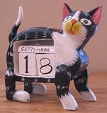 Kitchen & Housewares : Hand Crafted Wooden Petpetual Cat Calender. Perfect gift for a cat lover!