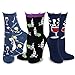 Perfect for a Celebration Party! 3 pairs of Wine and Chardonnay Glass Grapes Purple Blue Cotton Crew Socks for Women 9-11