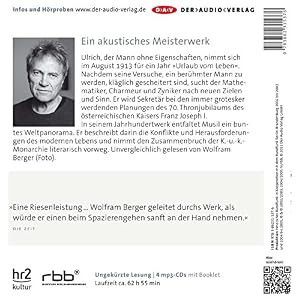 Der Mann ohne Eigenschaften: Ungekürzte Lesung mit Wolfram Berger (4 mp3-CDs)