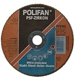 PFERD Polifan PSF Abrasive Flap Disc, Type 27, Round Hole, Phenolic Resin Backing, Zirconia Alumina, 7" Dia., 40 Grit (Pack of 1)