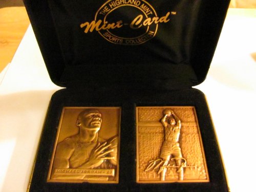 Michael Jordan - Chicago Bulls: 1996 Highland Mint "Limited Edition" Bronze Mini Mint Card Set (2 Mini Cards)