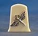 Porcelain China Collectable Thimble -- Antique Silver Dragonfly with Free Gift Box