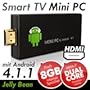 Android 4.1 Mini PC / Ordinateur + SMART TV via HDMI connecteur pour televiseur, TV, moniteur, etc. + 8 Go de m�moire interne + 1 Go de DDR3 RAM + 1,6 GHz Processeur Dual Core + WiFi / WLAN + connexion USB et Mini USB pour la lecture des m�dias + divertissement multim�dia sur les applications: Google Play Store, Facebook, Youtube, Skype etc.
