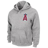 Los Angeles Angels of Anaheim Sweatshirt: Steel Heather NX Flock Hooded Fleece Pullover