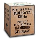 Zoom Produkt-Bild: Original Teekiste Indien Teebox gro&szlig; aus Holz &Uuml;bersee 40 x 50 x 60 cm