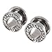 XIUFEN Punk Rhinestone Crystal Screw Tunnels Ear Expander Stretch Plugs Piercing Gauge