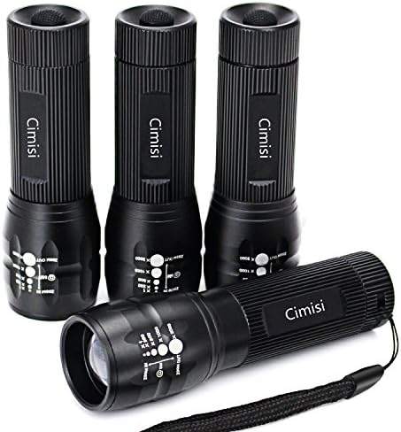 1 Pcak / 2 pack / 4 pack,CIMISI Adjustable focus cree LED flashlight Torch,super Bright 150 Lumen,3 Light Modes, Best Tools for Camping, Hiking, Hunting, Backpacking, Fishing and BBQ (2 Pack)