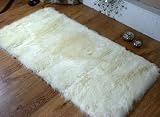 Cream Faux Fur Sheepskin Modern Style Rug Non Slip Rectangle Machine Washable Large 120cm X 180cm