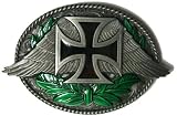 GERMAN CROSS ON WINGS BELT BUCKLE + display stand