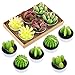 Swpeet 12Pcs Decorative Succulent Cactus Tealight Candles Kit, Cute Smokeless Succulent Plants Perfect for Candles Festival Wedding Props and House-Warming Party (N0.3-Candle)