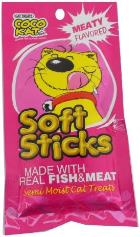 Coco Kat,soft Sticks Meaty Flavored Semi Moist Cat Treats for Cats Kitty 50g X2.