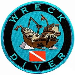 Wreck Diver Patch Embroidered Iron On Scuba Diving Shipwreck Emblem Souvenir