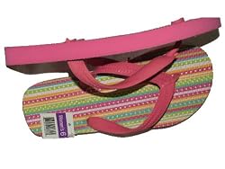 TTT - Pink Dotted Stripes Flip Flops for Women