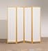 4 panel natural wood frame with fabric center room divider shoji screen