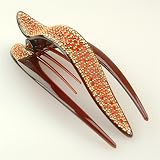 Grasset Ruby Amber - Cubitas Avignon Collection (Made in France, Swarovski Crystals, Hair comb)