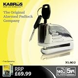 Kabrus Alarmed Disc Padlock / Motorbike Disc Alarm Lock / Secure Motorcycle Motor bikes Scooter Bicycle 140 dB