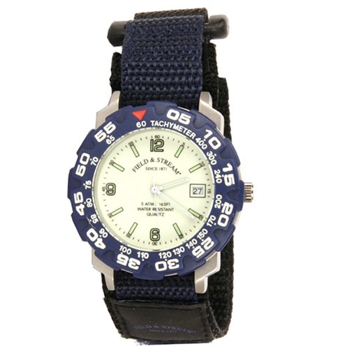 Field and Stream Mens Watch Quartz Velcro Navy Band