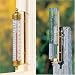Brass Thermometer and Post Mounted Rain Gauge Weather Set